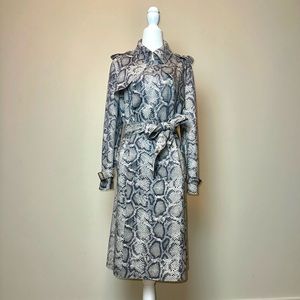 CAARA snake-print trench duster